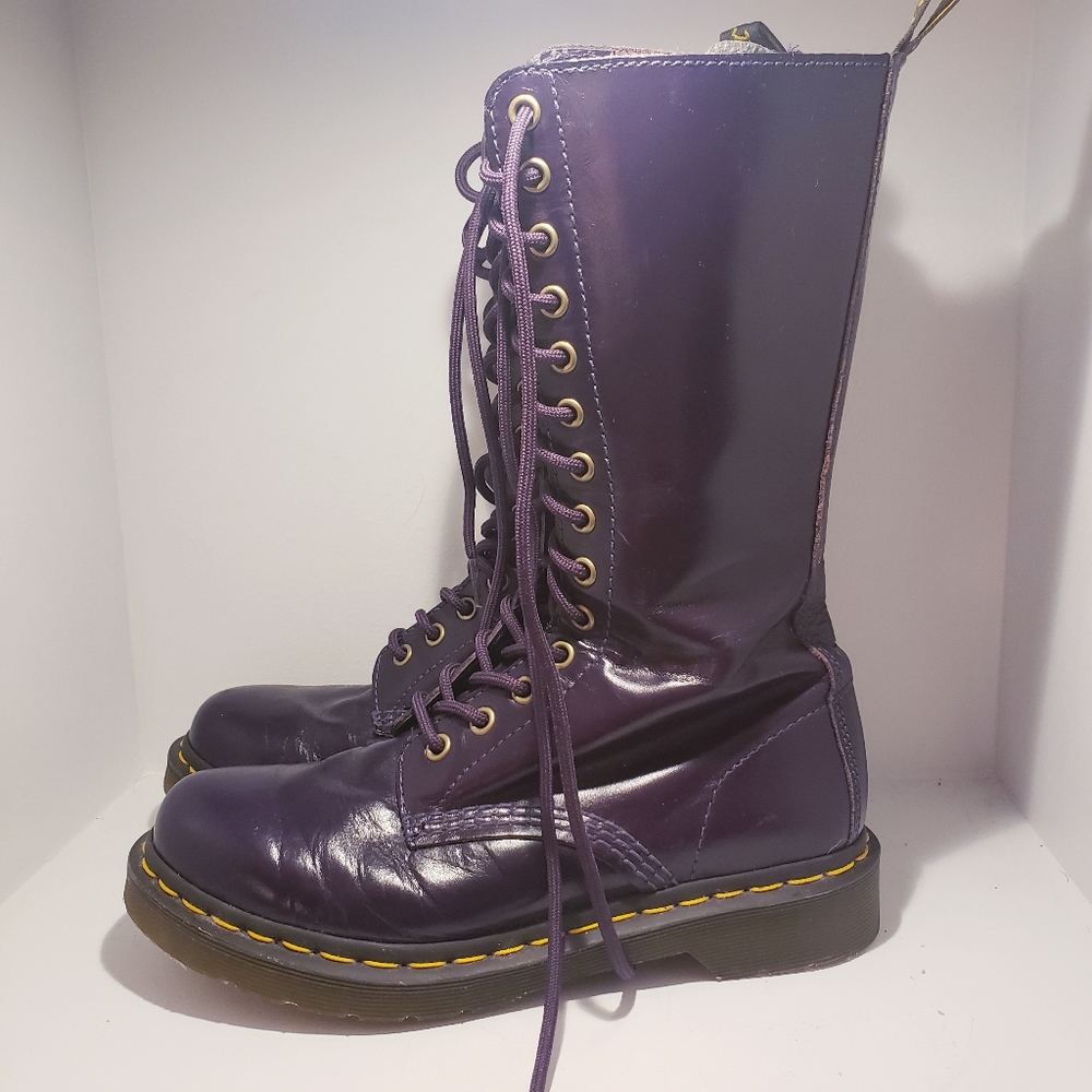 Dr. Marten's 1B99 14-eye Purple Zip Boot
